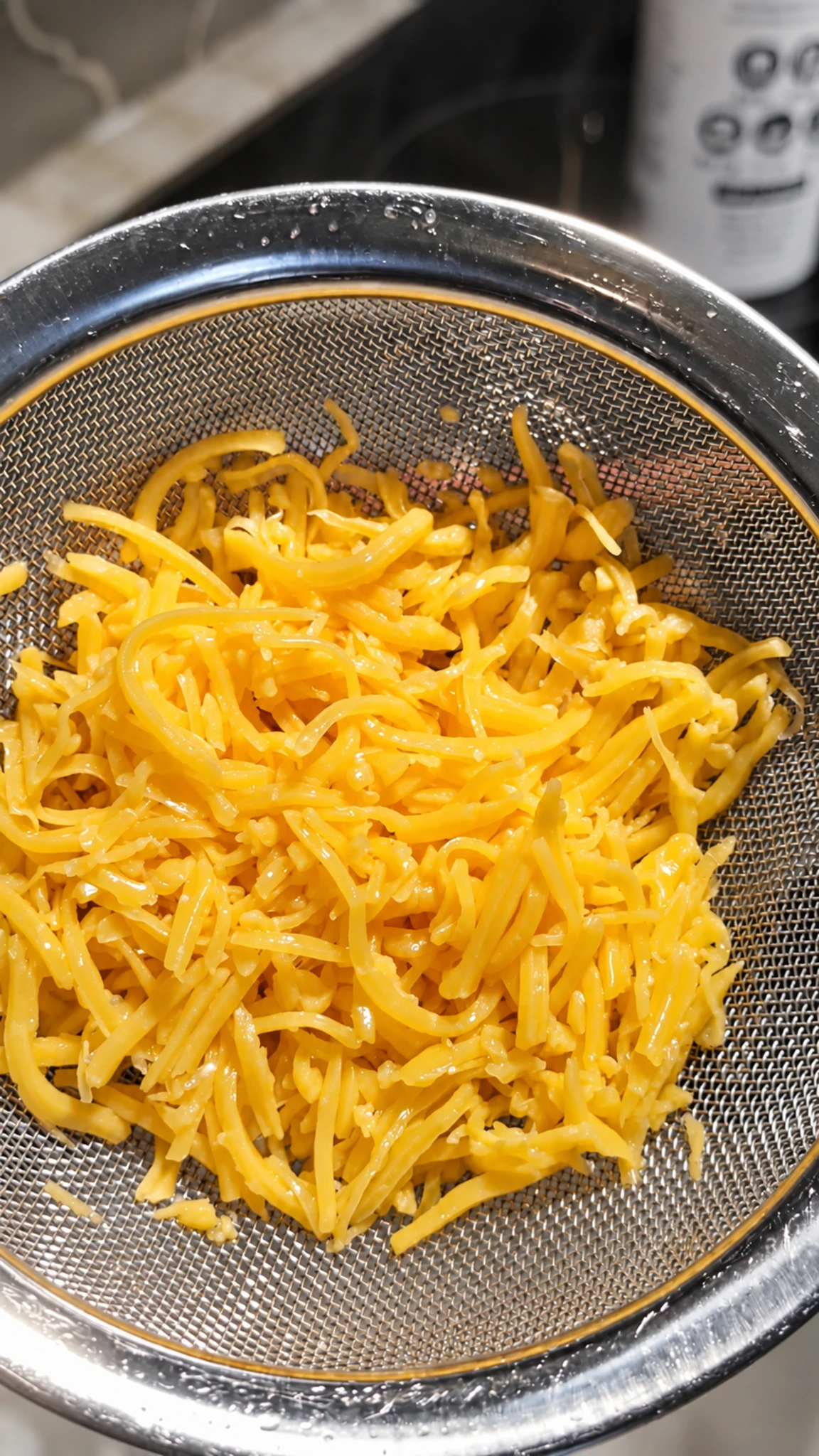 Step photo: rinsed fat free cheddar