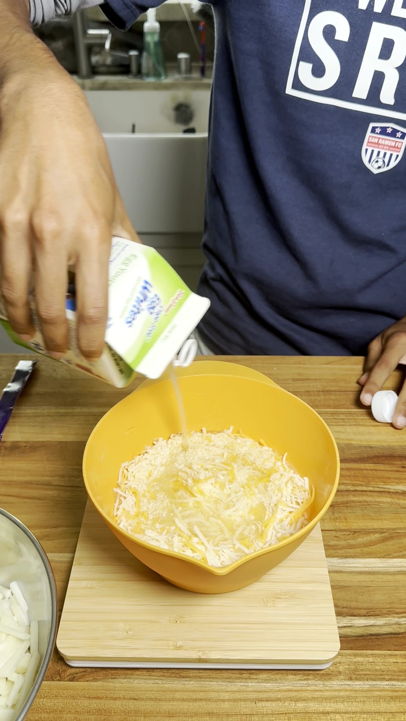 Step photo: add egg whites polished