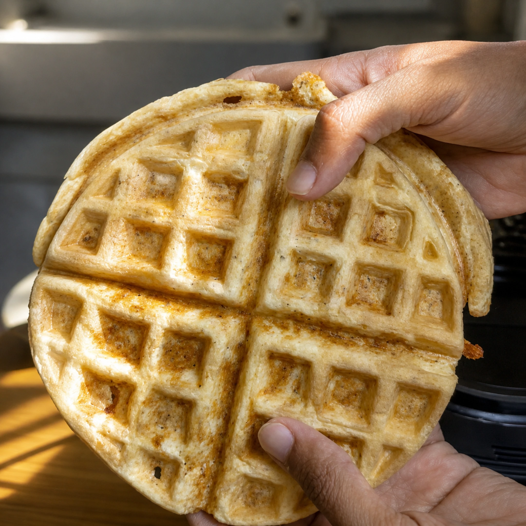 Step photo: six waffle batch polished
