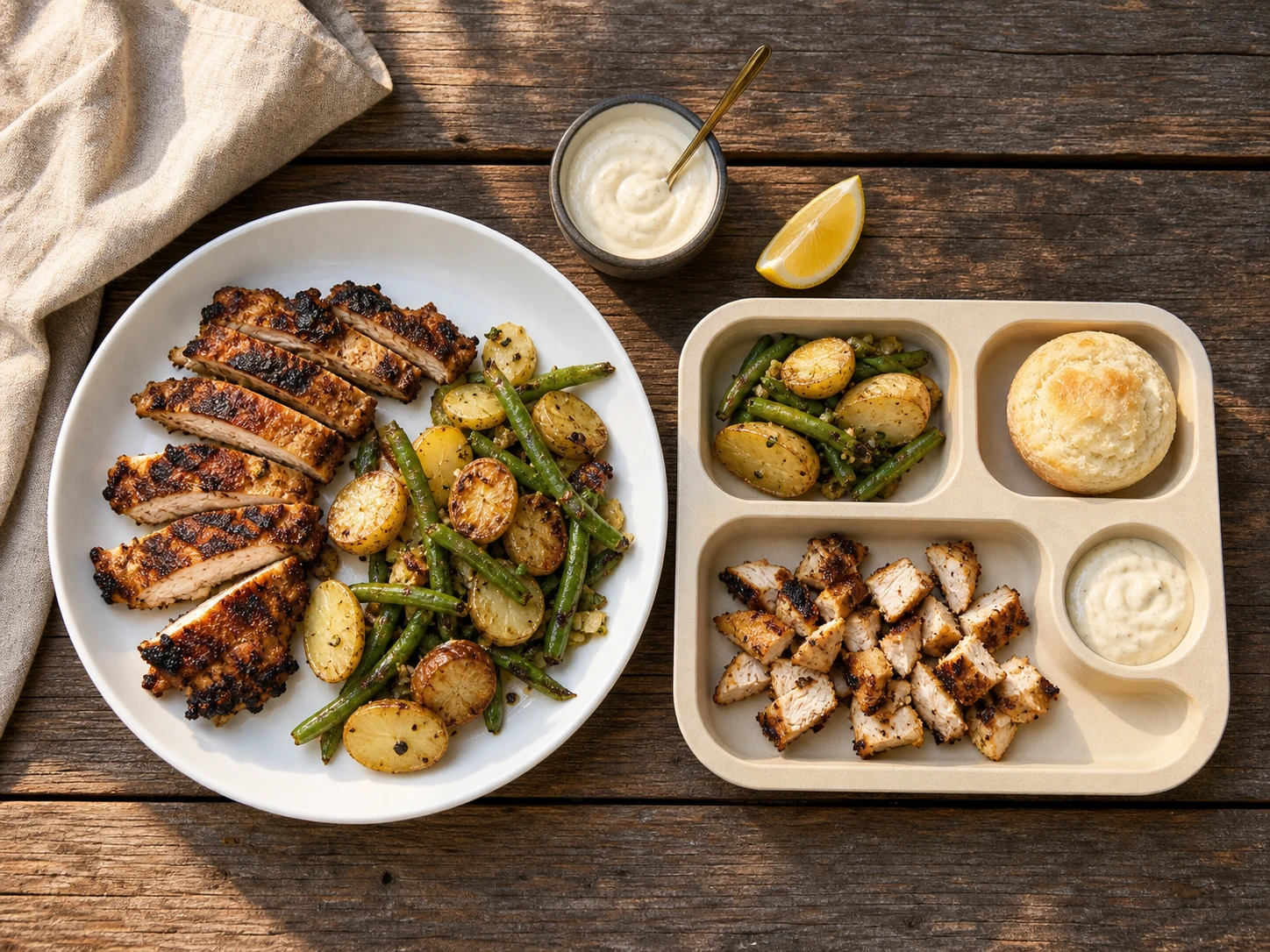 Fire-Grilled Chicken Thighs + Frozen Veggies