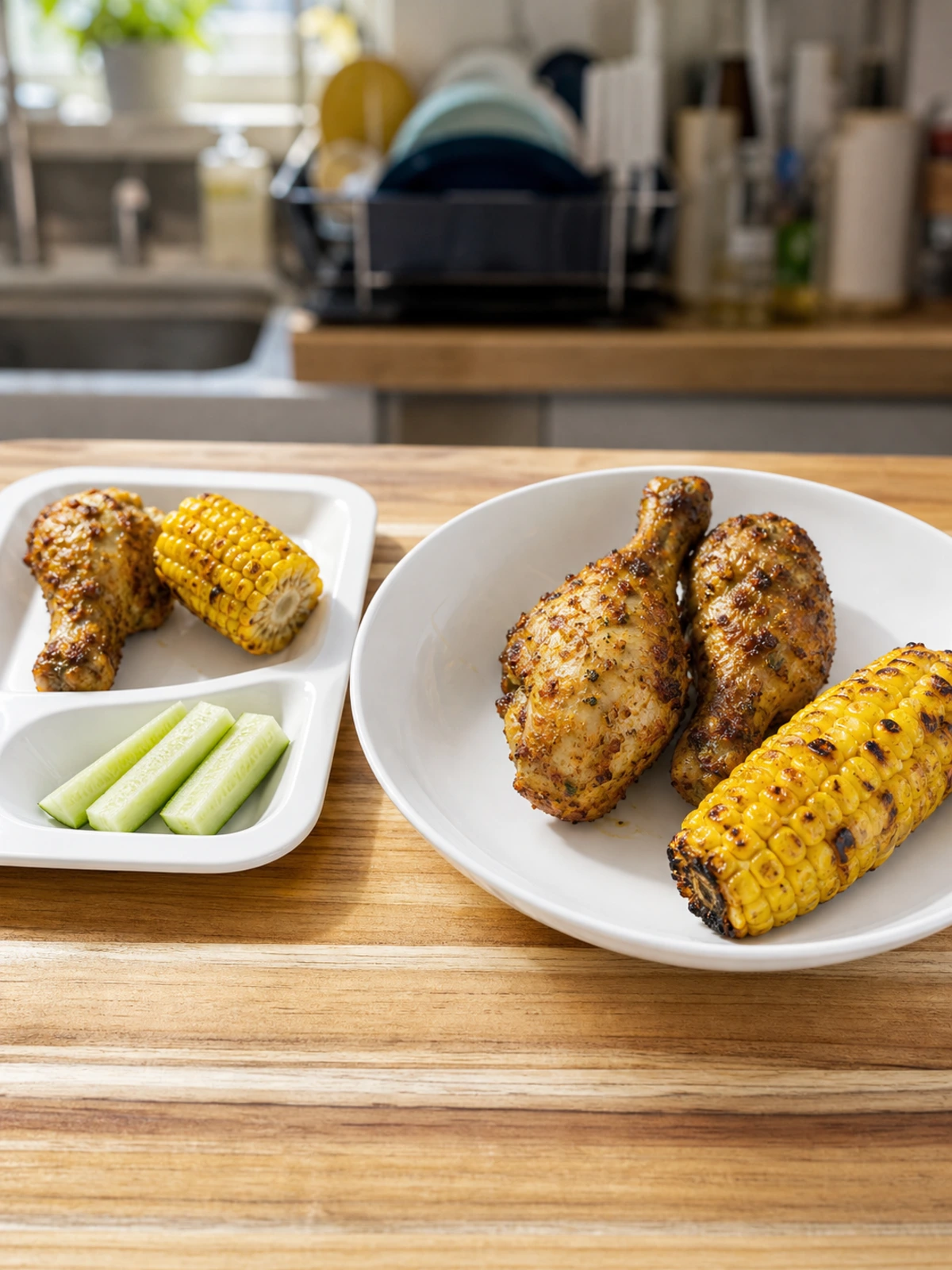 Garlic Parmesan Chicken Drumsticks + Chipotle Corn