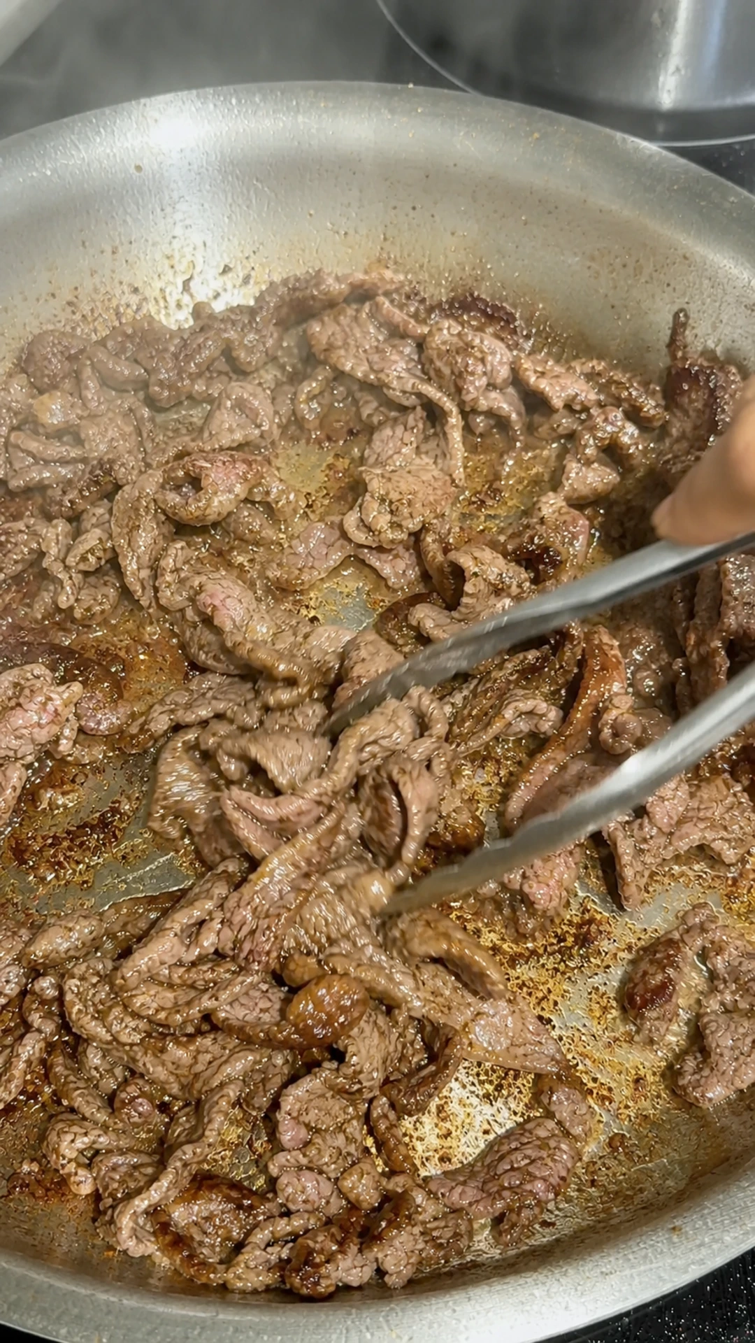 Step photo: break apart steak polished