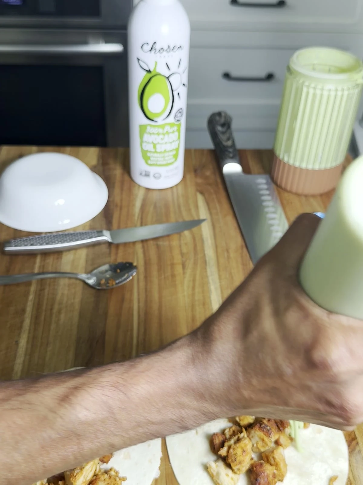 Step photo: add green sauce