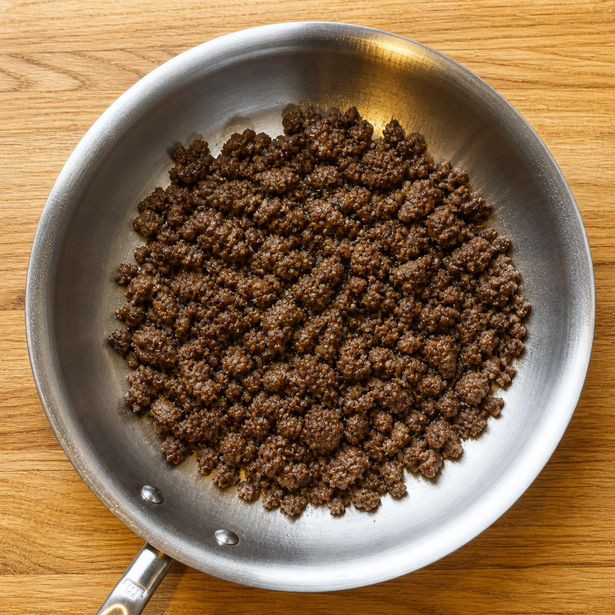 Step photo: brown beef polished