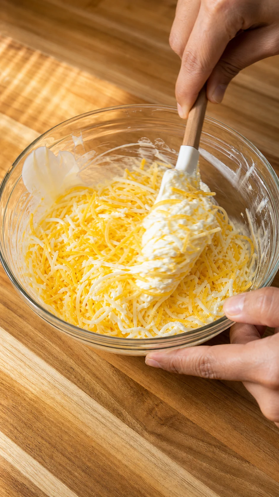 Step photo: mix cheese base polished