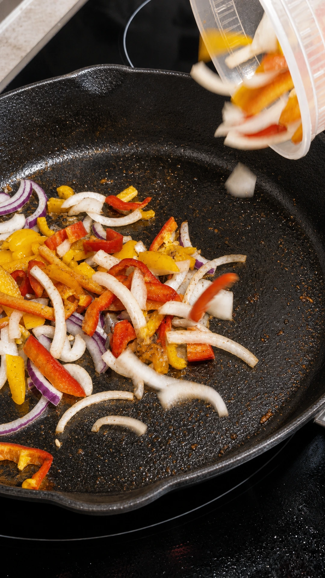 Step photo: peppers onions polished