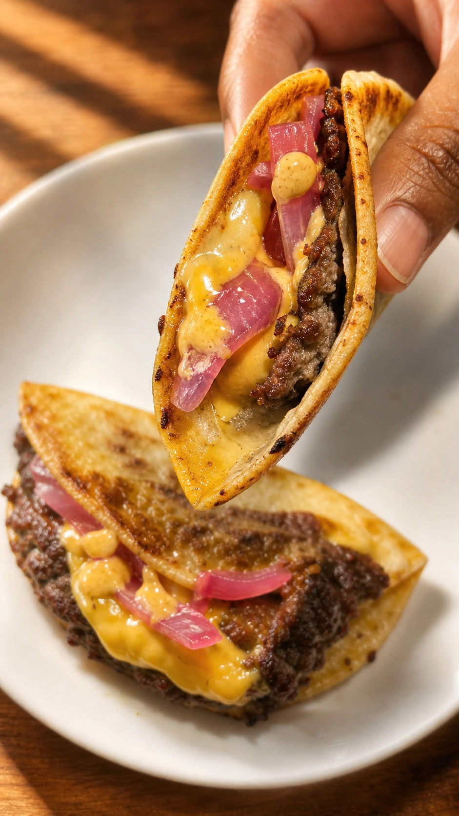 Leftover Cheeseburger Tacos