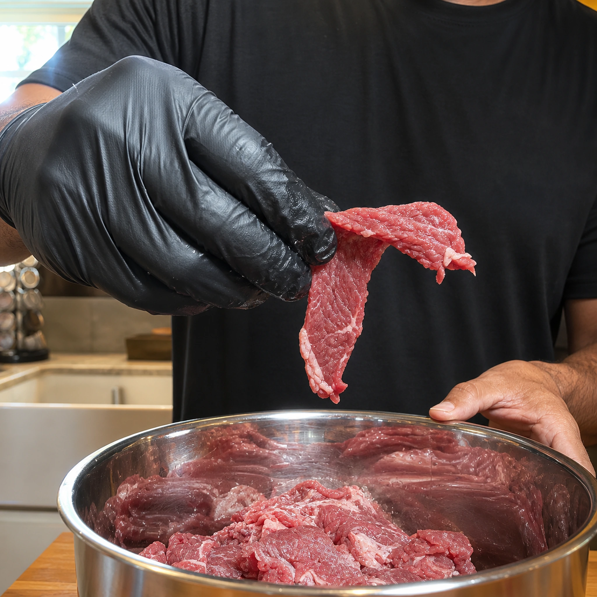 Step photo: trim beef polished