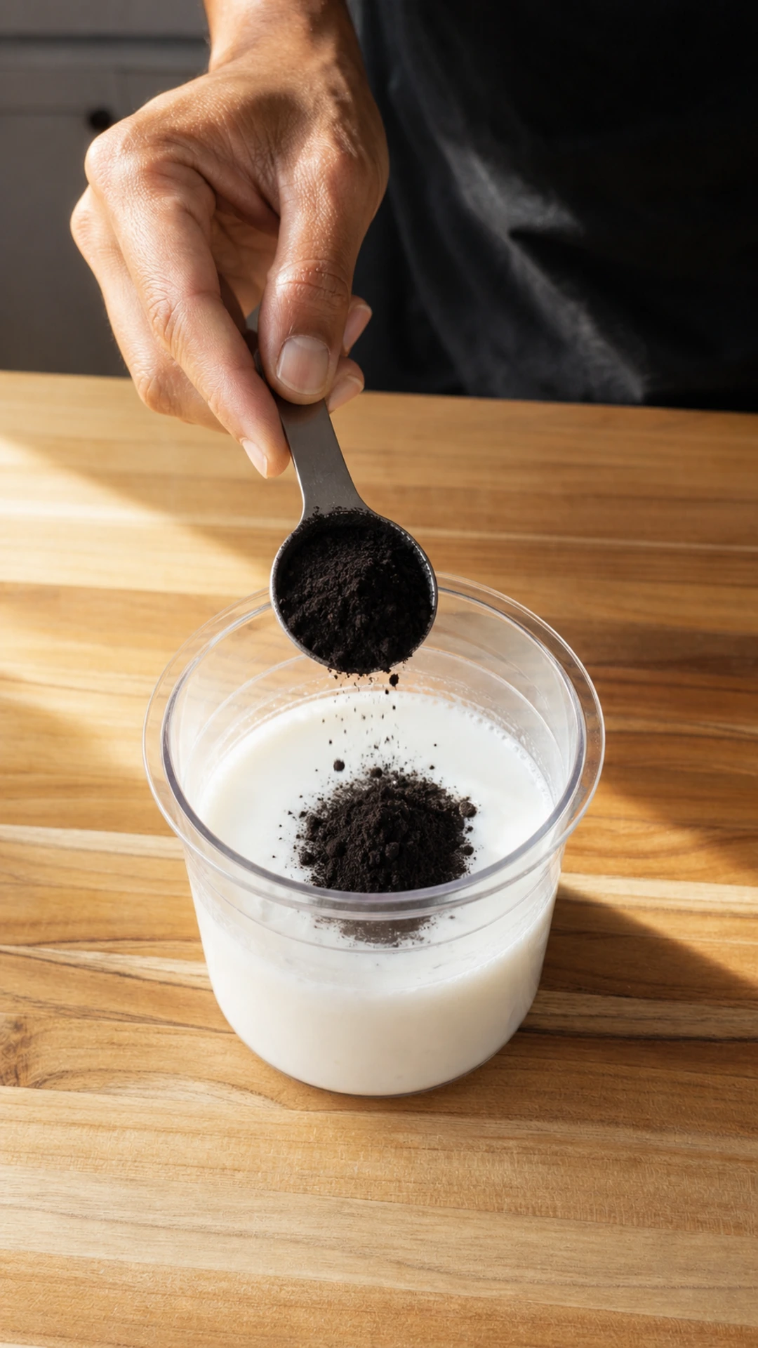 Step photo: add black cocoa polished