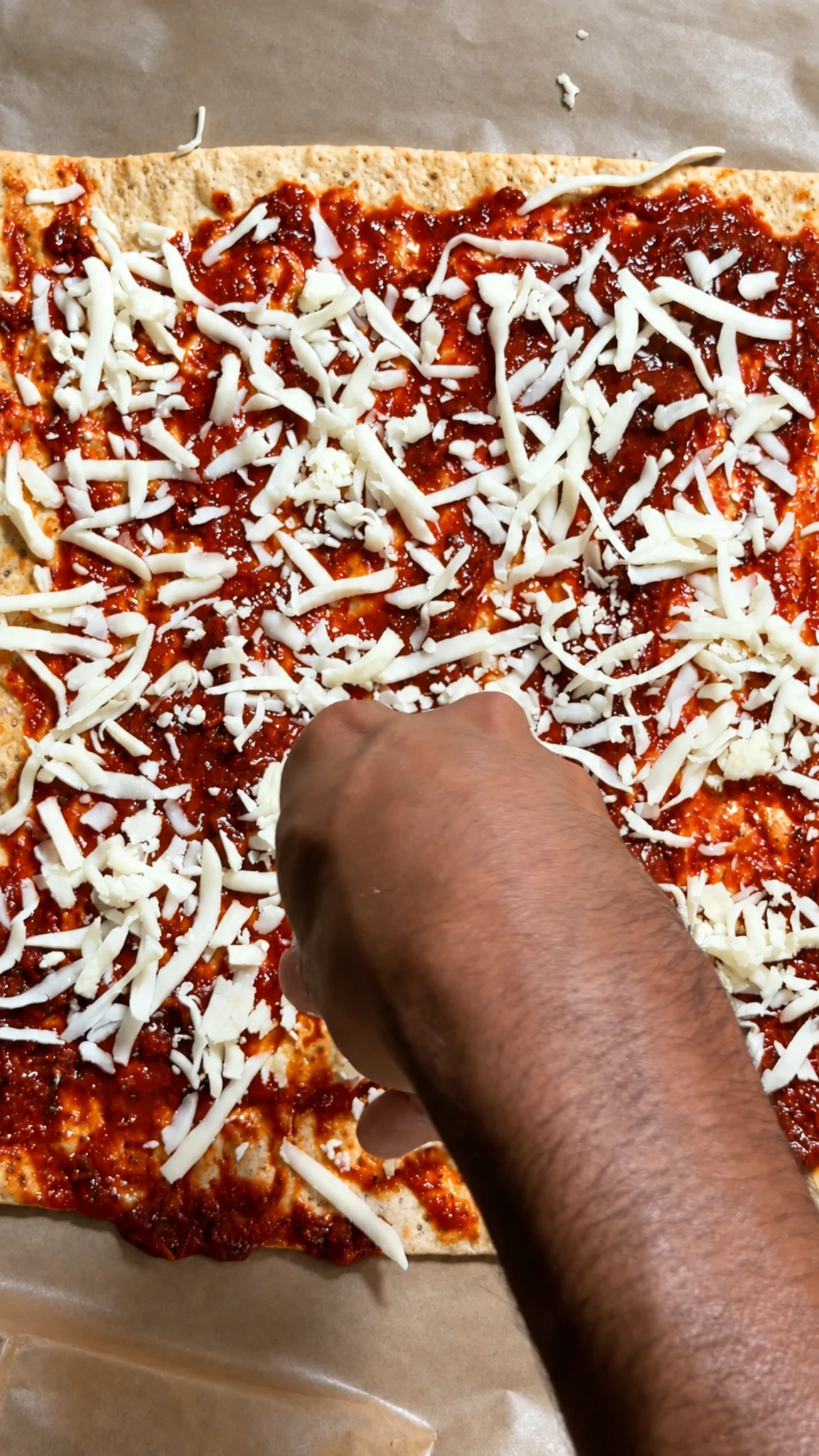 Step photo: add reduced fat mozzarella