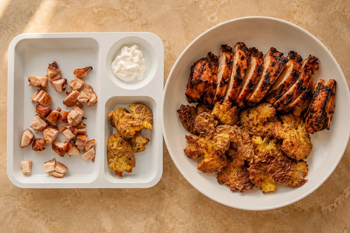 Outlaw BBQ Grilled Thighs + Smashed Potatoes