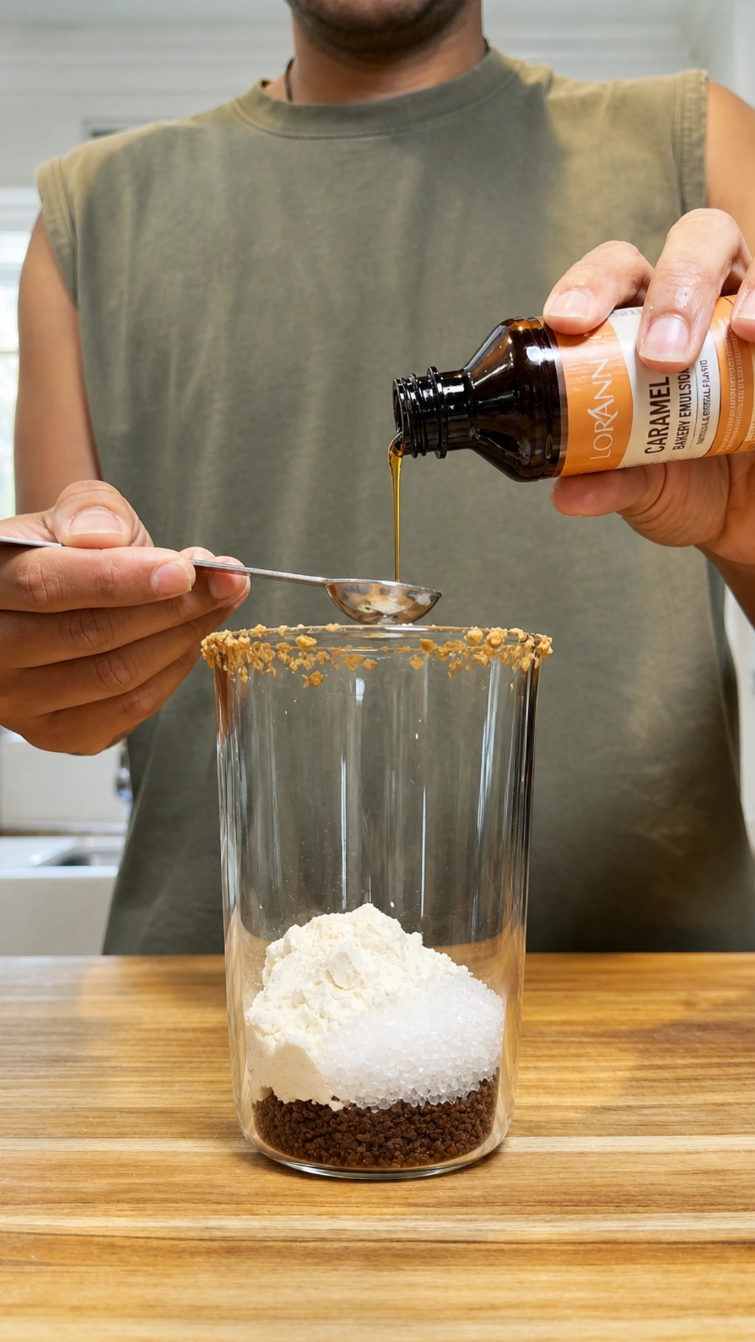 Step photo: add caramel emulsion polished