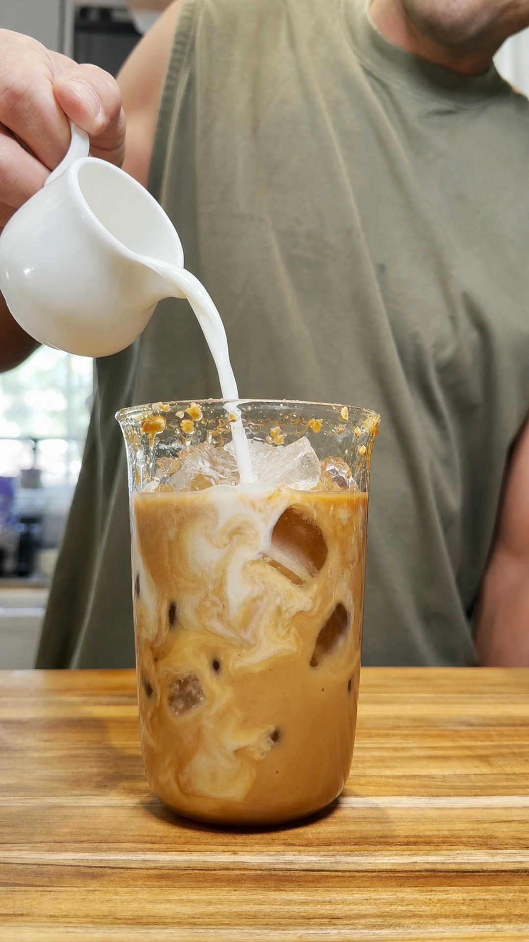 Step photo: add milk polished