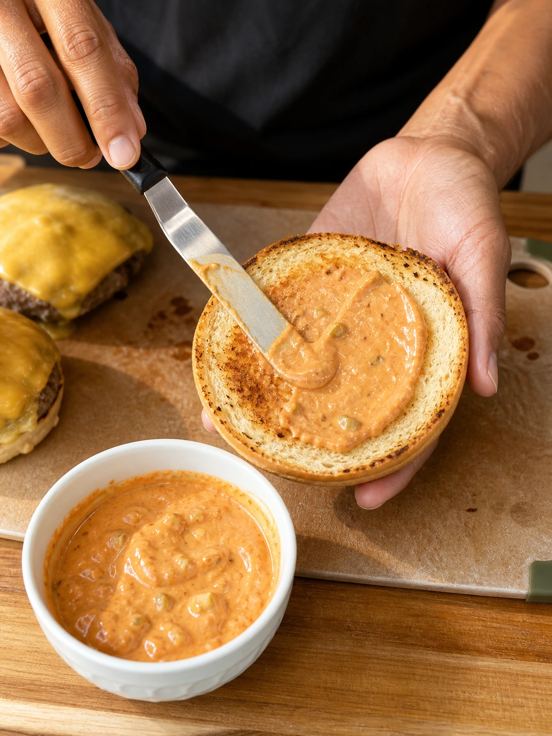 Step photo: sauce spread polished