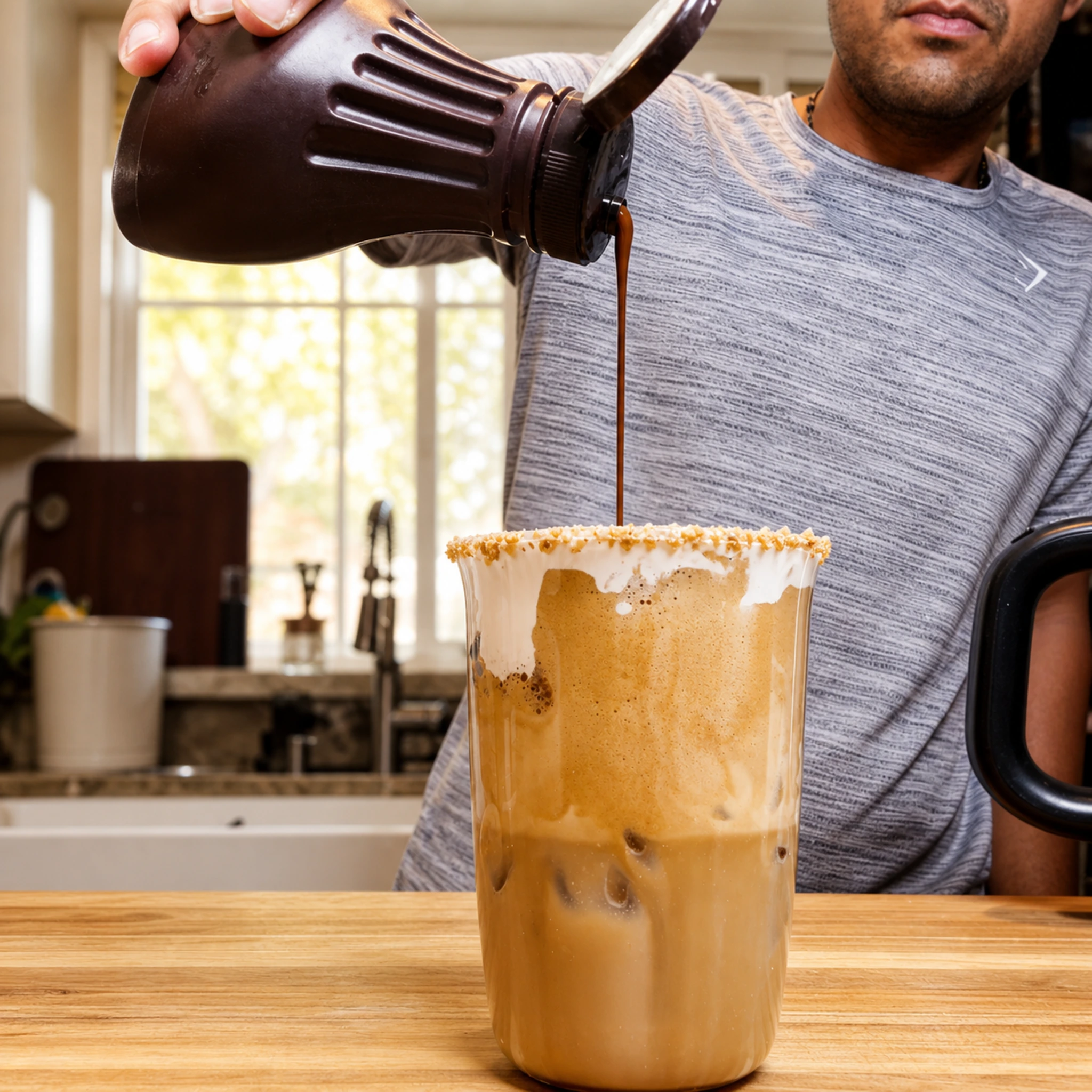 Step photo: chocolate drizzle polished