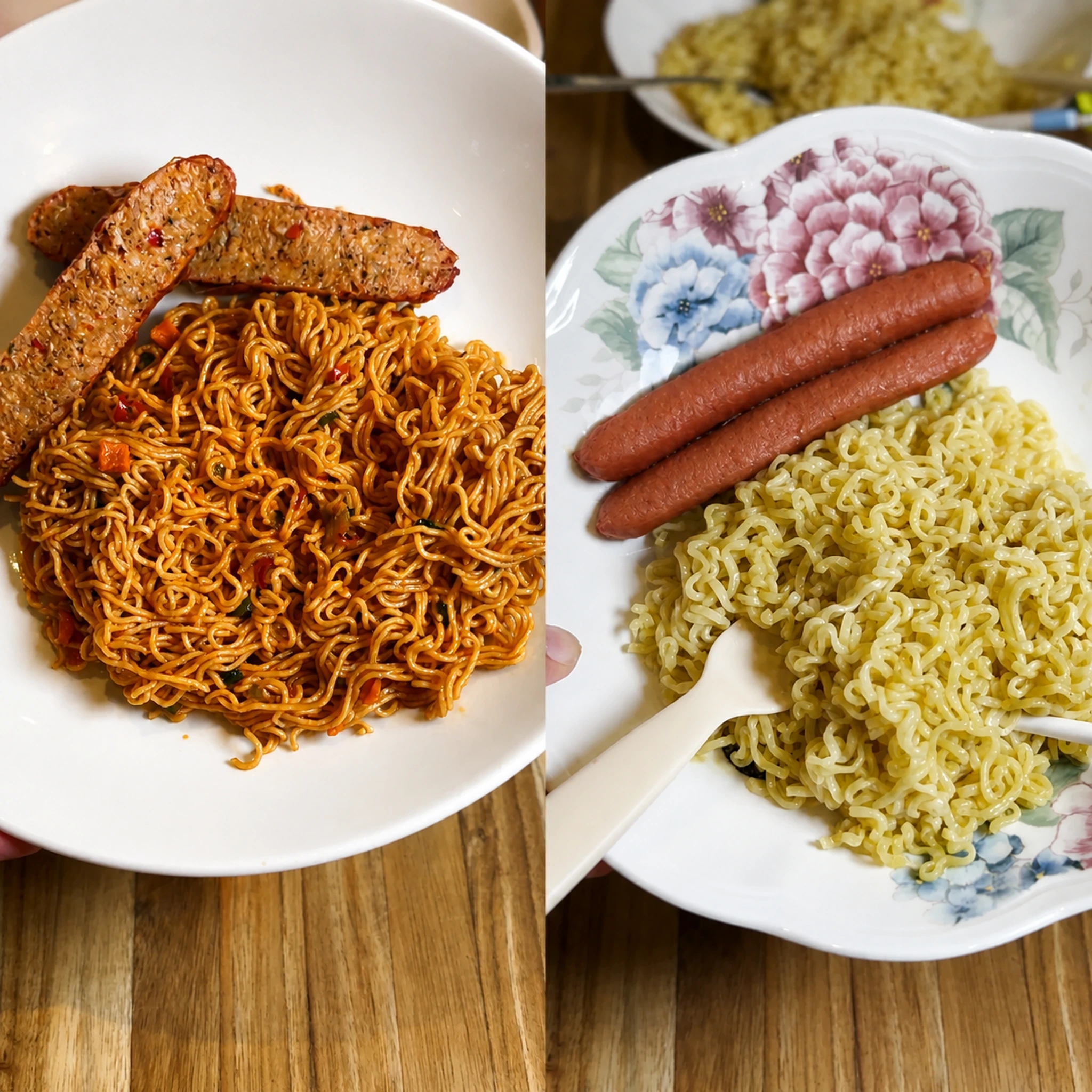 Split Plate Spicy Protein Ramen Night