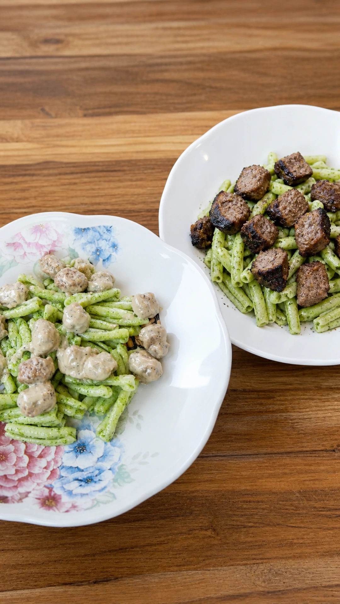 Split-Protein Creamy Spinach Pasta