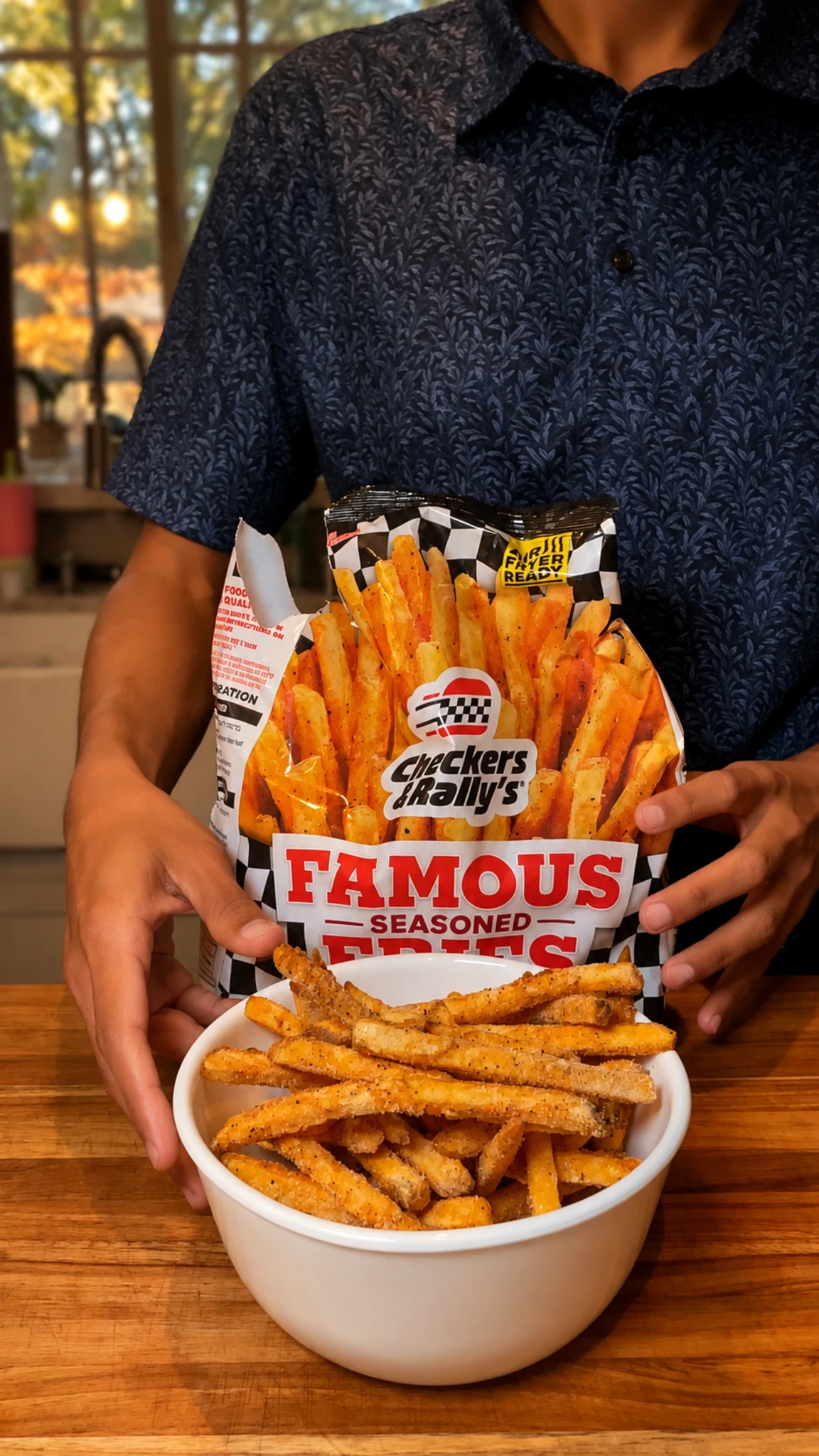 Step photo: checkers fries air fried