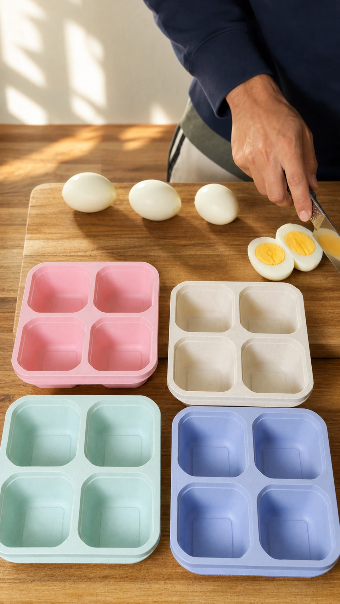 Step photo: slice boiled eggs polished